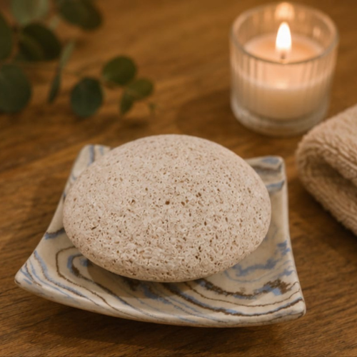 Duo Pierre visage massage & Coupelle carré blanche